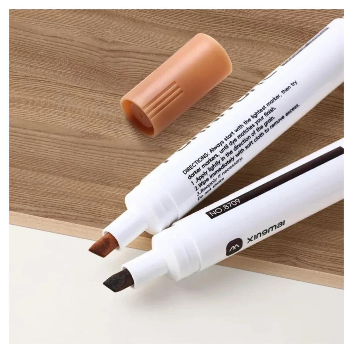 Furniture Paint Floor Repair Crayon – Wax Scratch Patch Pen For Wood Composite, White Maple Color, 2-Pack For Home & Office