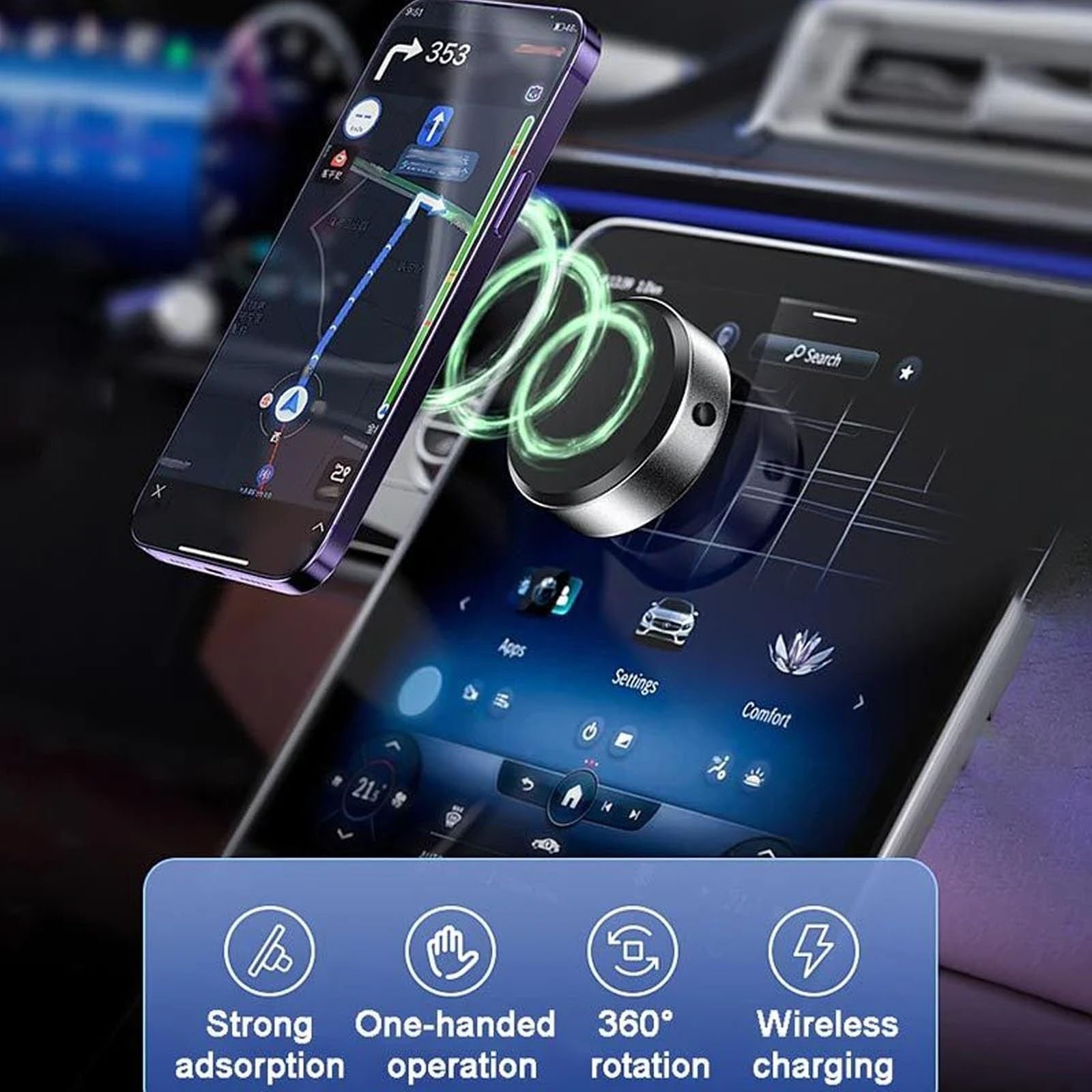 360° Magnetic Car Suction Phone Holder