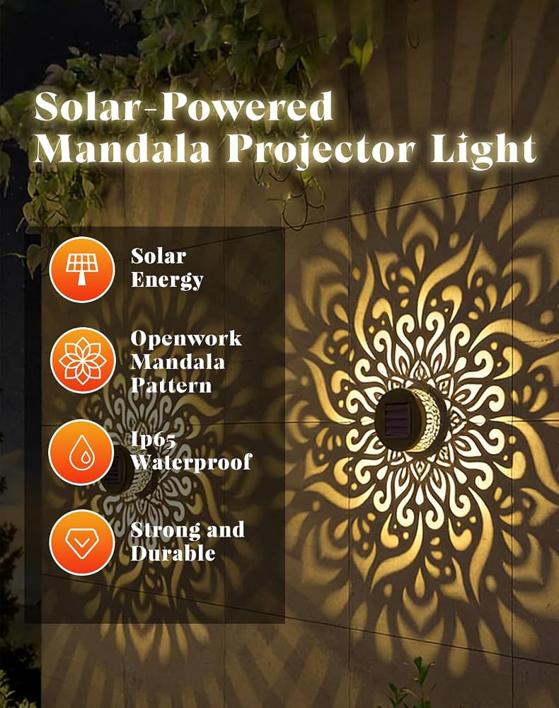 Solar Mandala Wall Lights (2 pcs)