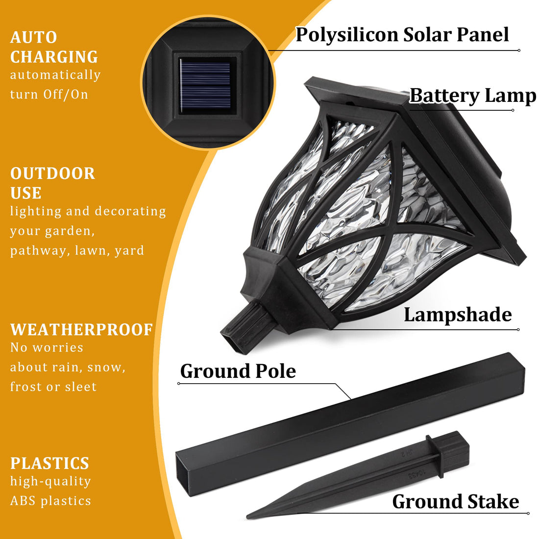 Pair Of Solar Garden Lights Stems