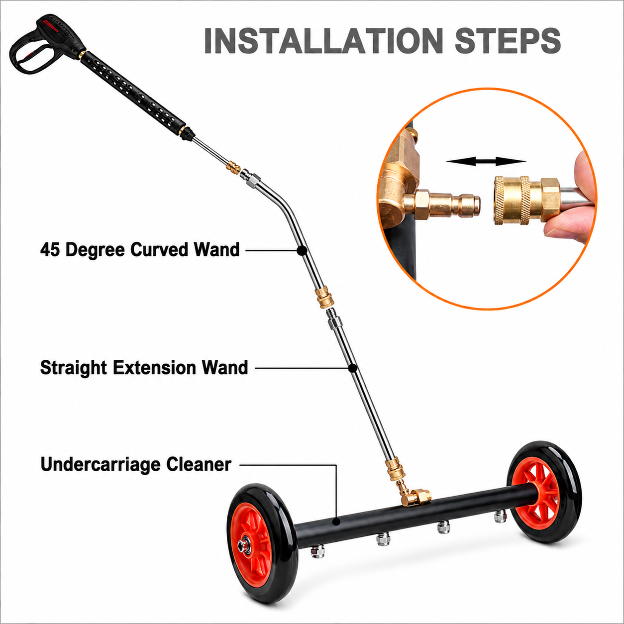 2-in-1 Pressure Washer Surface Cleaner