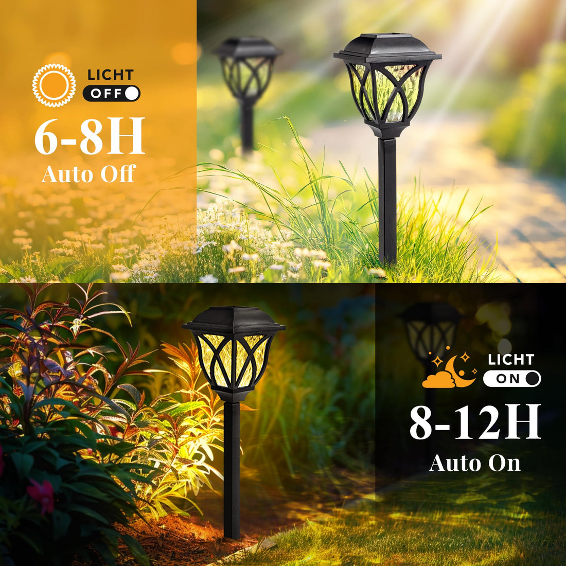 Pair Of Solar Garden Lights Stems