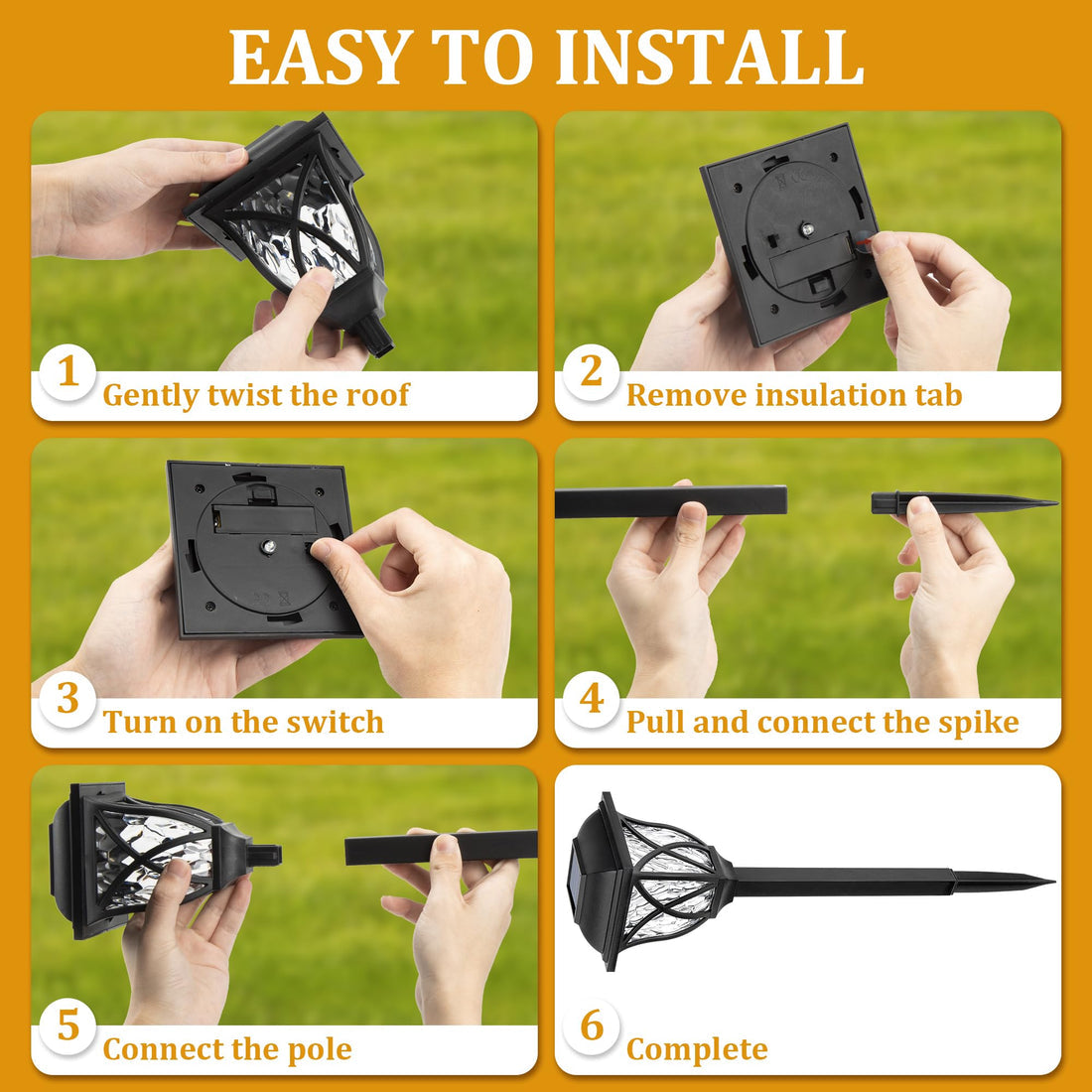 Pair Of Solar Garden Lights Stems