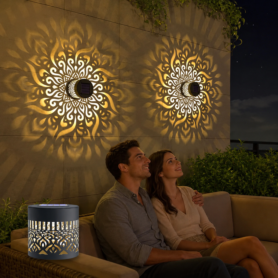 Solar Mandala Wall Lights (2 pcs)