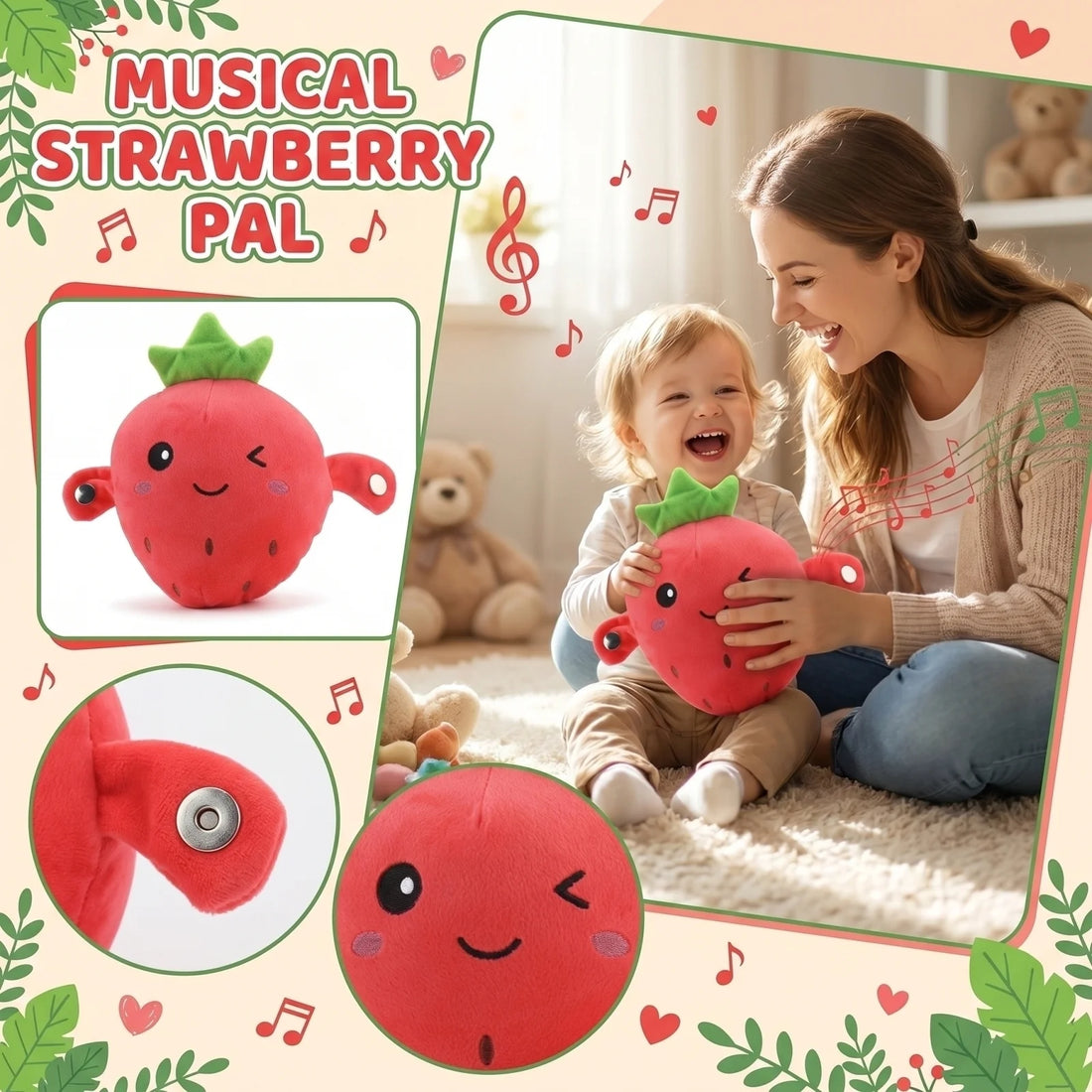 Interactive Strawberry Plush